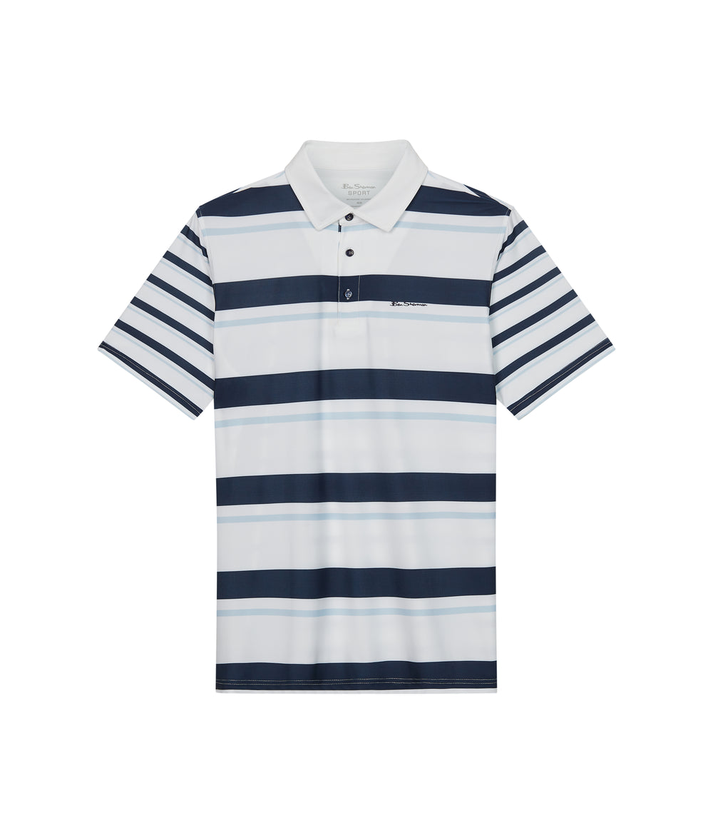 Polos Ben Sherman Mixed Mod Stripes Tech Jersey Sports Fit Bleu | ELY-72184165